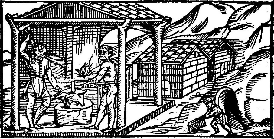Immagine tratta dal De la Pirotechnia di Vannozzo Biringuccio (ed. 1558)
