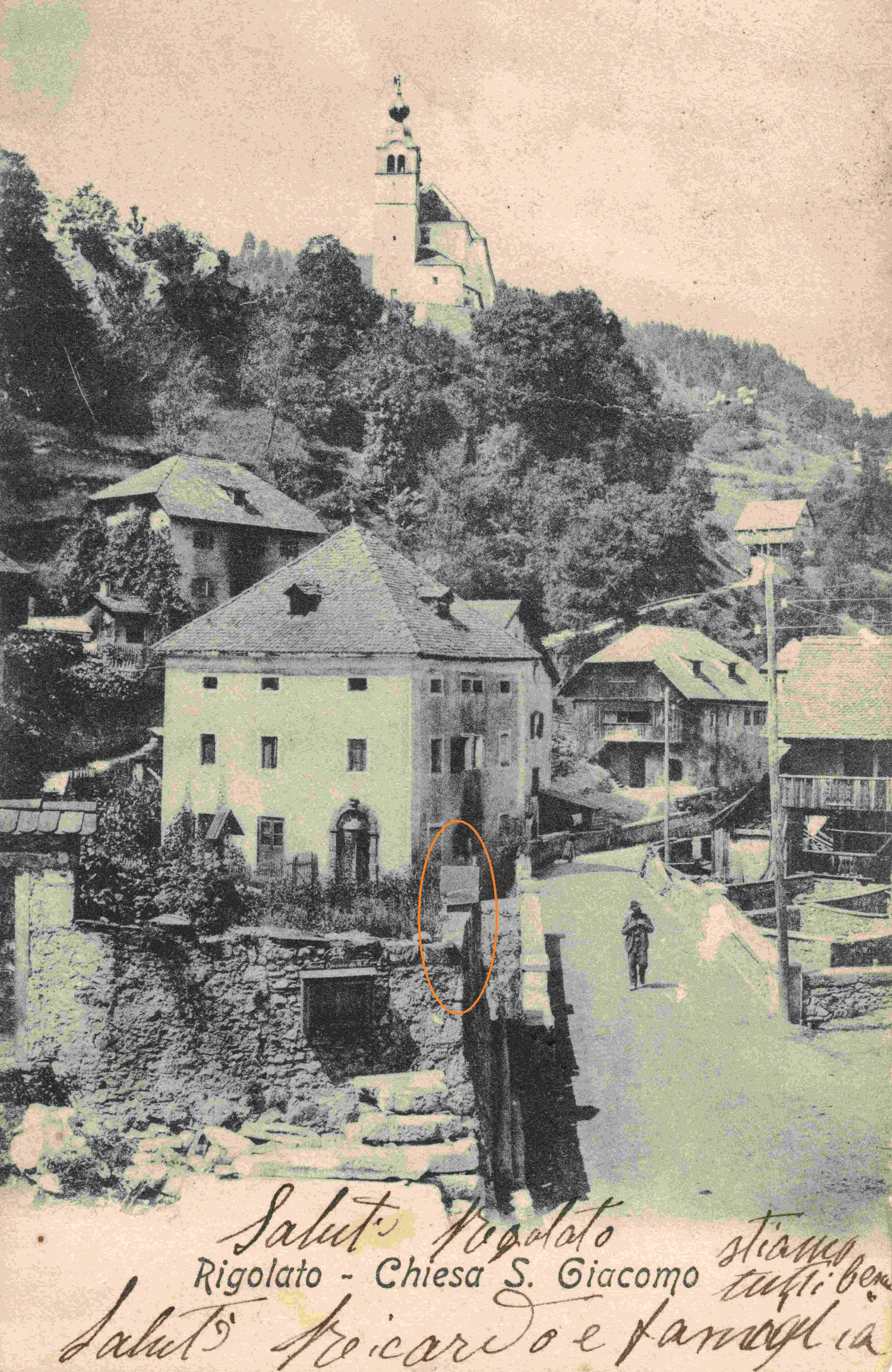 Rigolato centro: ponte sul rio nel 1905/10