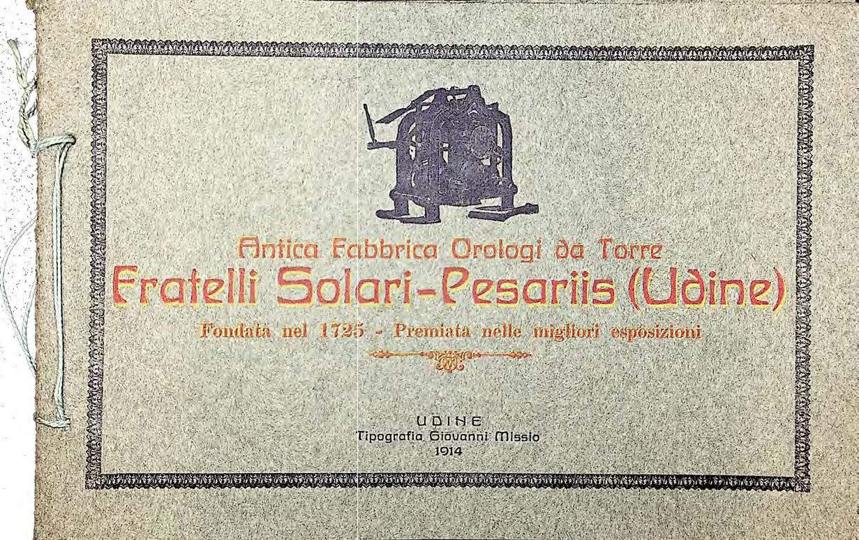 Copertina del Catalogo Solari 1914