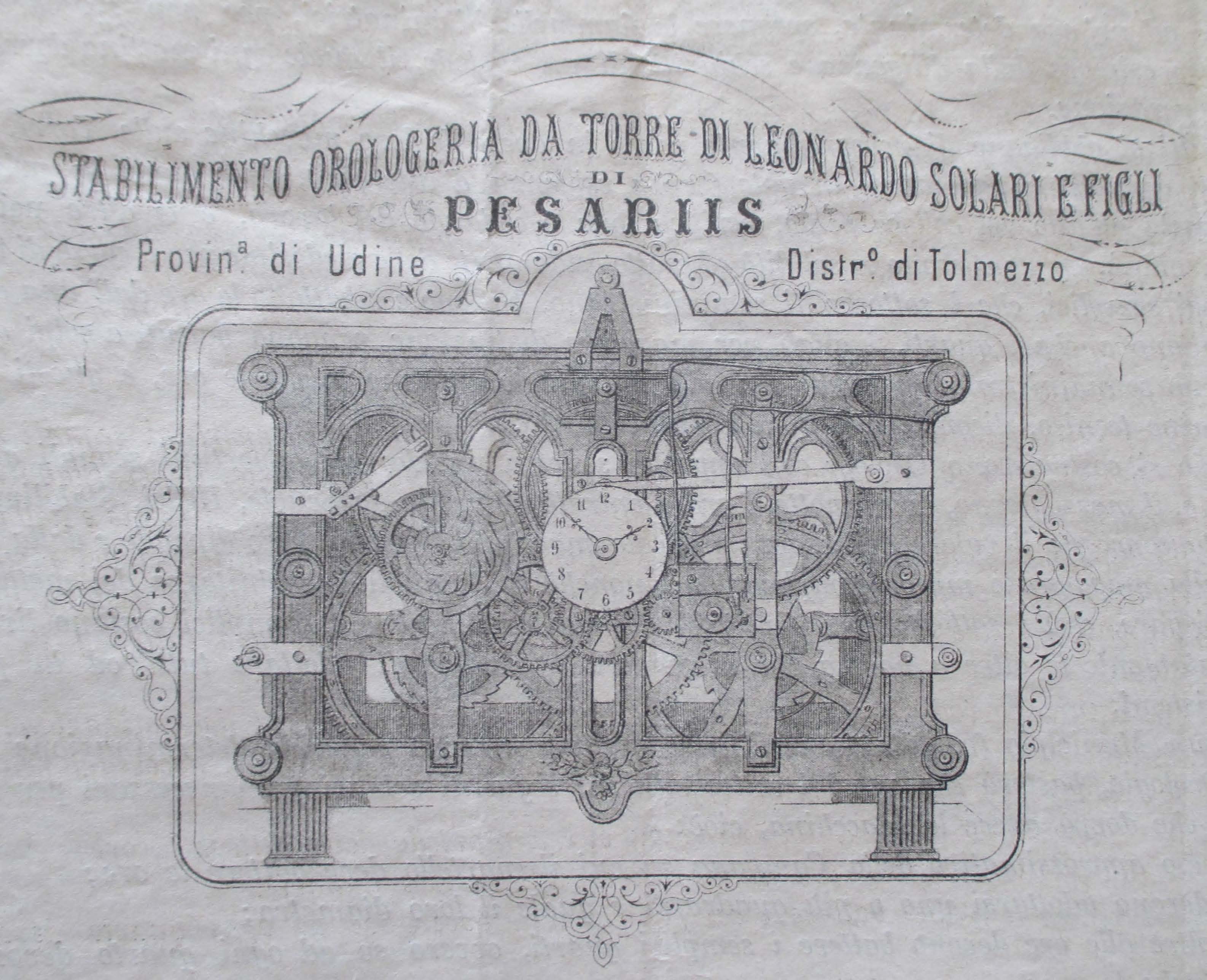 Figura 5. Frontespizio della “circolare” pubblicitaria del 1° luglio 1880